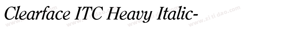 Clearface ITC Heavy Italic字体转换